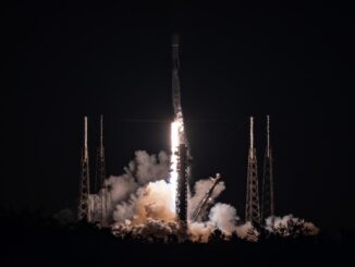 SpaceX Falcon 9 rocket ready for Starlink satellite launch at Cape Canaveral