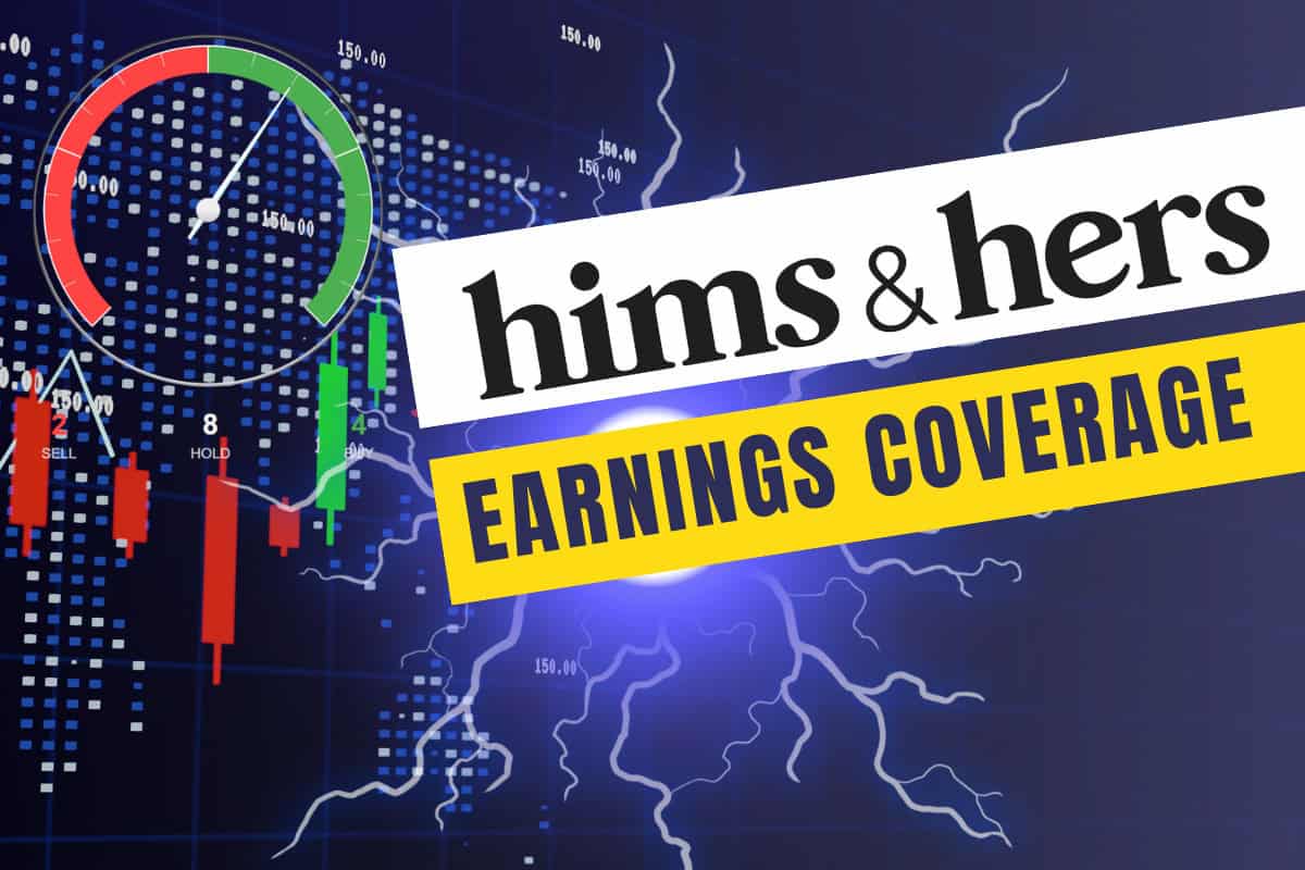 hims stock quarterly earnings chart with medical theme