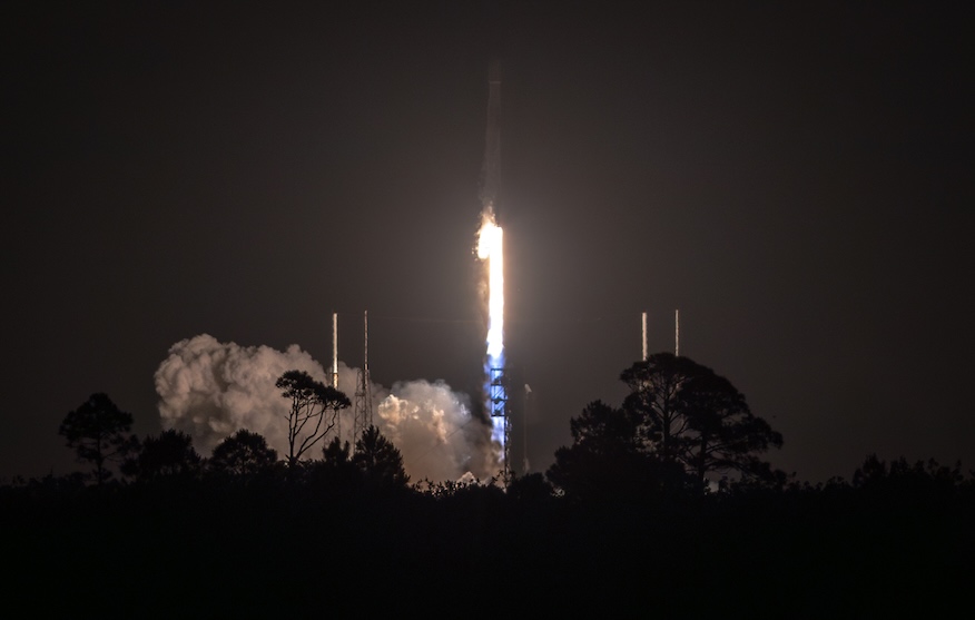 Rocket launch today lighting up the Cape Canaveral sky