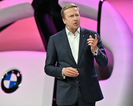 A BMW electric vehicle on display in 2025, showing the brand's commitment to innovation