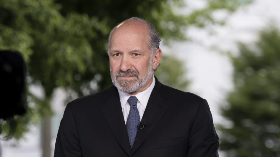 Howard Lutnick during a press briefing on U.S. trade policy