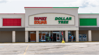 A Family Dollar storefront with closing sale signage, illustrating ongoing family dollar stores closing