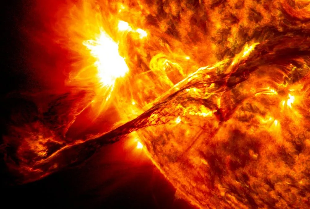 Visualization of a solar flare as observed by NASA's Solar Dynamics Observatory