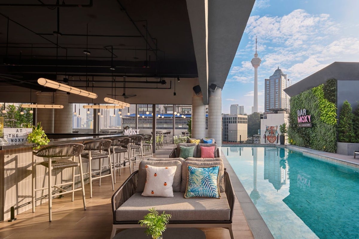 Grand Hyatt hotel with city skyline at sunset – a showcase of Hyatt’s global presence