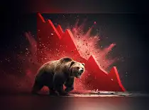Investor assessing stock markets performance on a digital display