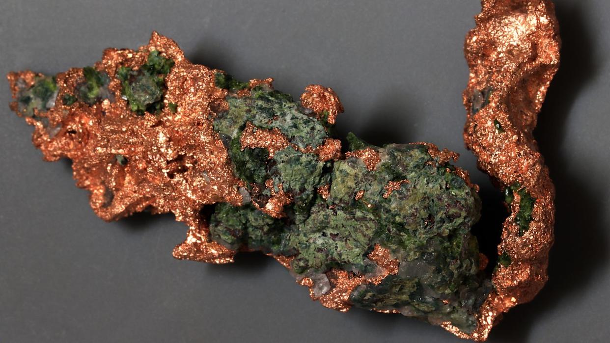 Aerial view of copper mining site in the Andes, South America