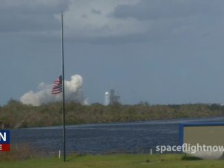 Falcon 9 rocket on the launch pad for the SpaceX launch today